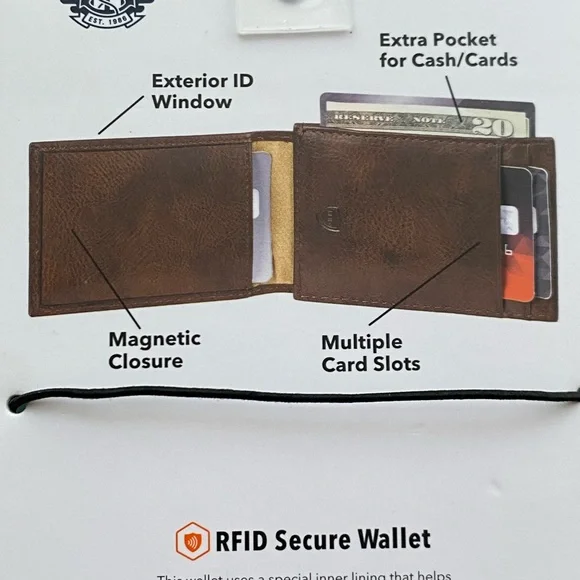 Dockers Men’s Wallet Card Case Leather Black Magnetic RFID Secure NEW - Picture 6 of 7